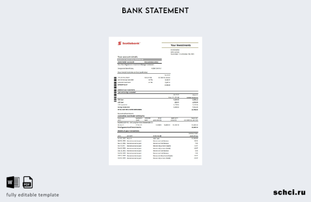 цифровая загрузка шаблона Excel выписки из банка Scotiabank в Чили